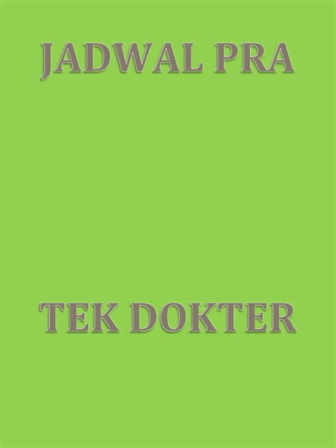 Jadwal Praktek Pdf