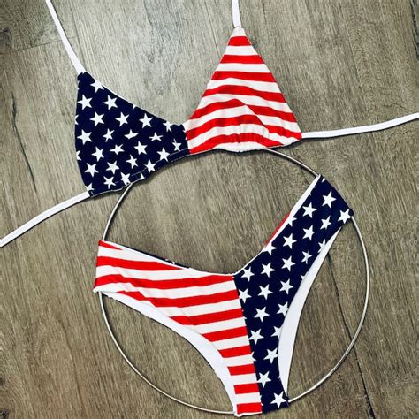 American Flag Bikini Etsy