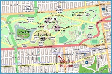 San Francisco Golden Gate Park Map Travelsfinderscom