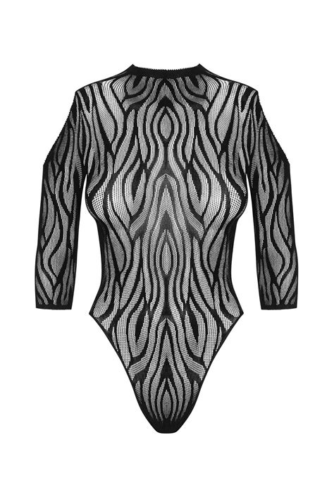 Body Aus Netz Im Zebra Look Mit Cut Outs Schwarz Catsuits Bodys Club Hot Fashion
