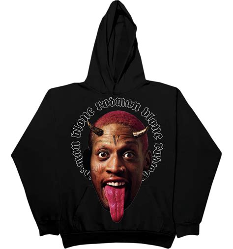 Vlone Rodman Devil Hoodie Black Ss22 Hombre Us