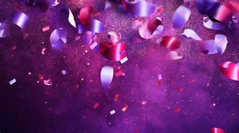 Premium Photo | A purple background with confetti and confetti