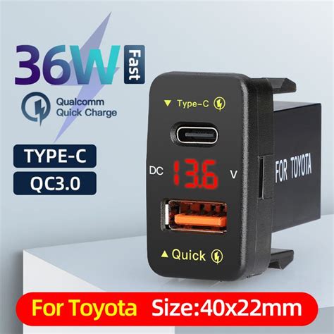 Разъем USB в авто врезной Type-C быстрая зарядка/Розетка в машину ...
