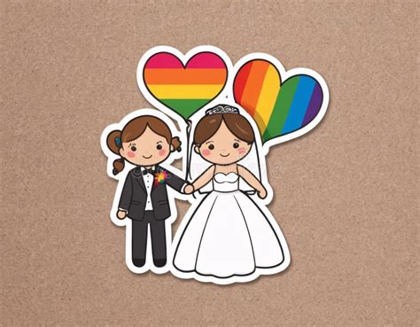 Lesbian Wedding Illustration Ai Generated Stock Image Image Of Community Dating