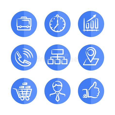 Blue Business Icons Stock Illustrations 129083 Blue Business Icons