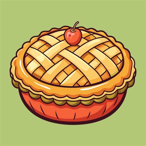 Apple Pie On A Plate Food Vector Illustration Premium Ai Generated Vector
