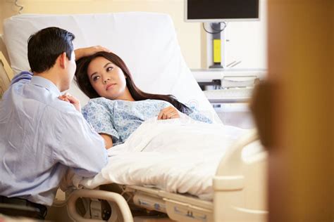 Husband Visiting Wife In Hospital Stock Photo Image Of Healthcare