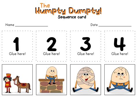 Humpty Dumpty Sequence Cards Nursery Rhyme Crafts Nursery Rhymes