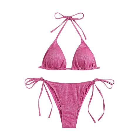 Utsjkr Triangle Bikini For Women Piece Halter Bikini Sets Sexy High