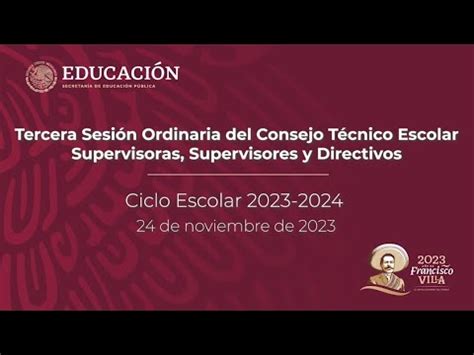 Consejo Técnico Escolar Tercera Sesión Ordinaria Dirigido a