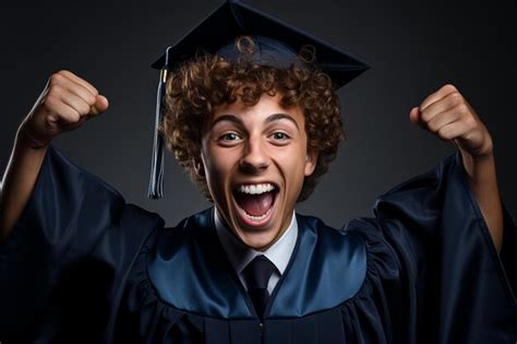 Premium Ai Image College Graduate Celebrating Success Isolated On