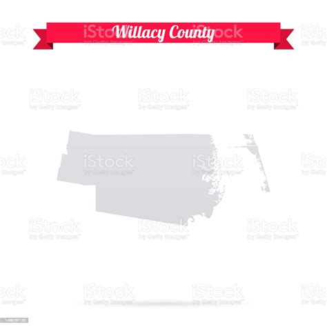 Willacy County Texas Map On White Background With Red Banner Stock