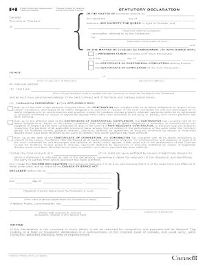 Fillable Online Tpsgc Pwgsc Gc Statutory Declaration D Claration