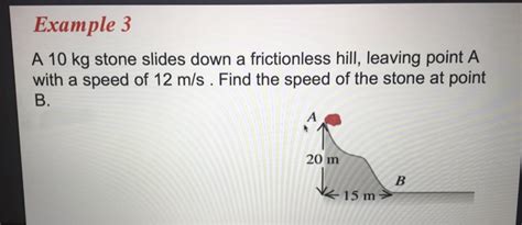 Solved Example 3 A 10 Kg Stone Slides Down A Frictionless Chegg