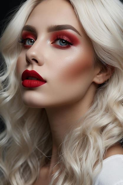 Premium Photo Portrait Of A Beautiful Blonde Woman Studio Shot