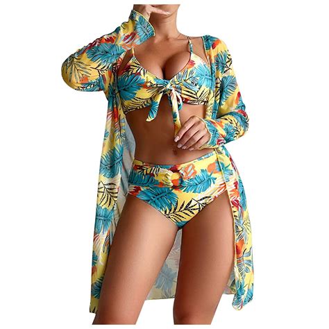 Hbyjlzyg Piece Bikini Set Women Swimsuits With Cover Up Floral