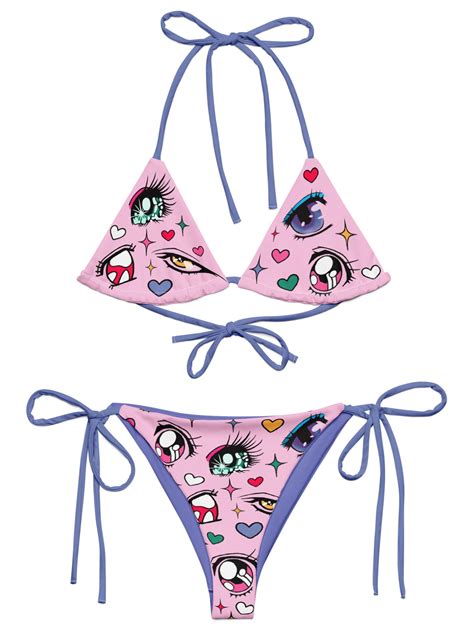 Eyes On Me String Bikini Anime Kawaii Pastel Cutecore Mahou Shoujo Magical Girl Swimwear