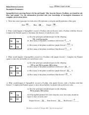 Spongebob Genetics Incomplete Dominance Pdf William Lloyd Jones Name Bikini Bottom Genetics