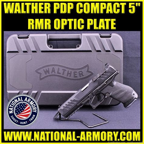 Walther Pdp Compact 5 9mm Factory Box 2 15 Rd Mags Rmr Plate Optics Cut Semi Auto Pistols