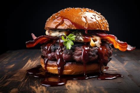 Premium Photo Bacon Wrapped Bbq Burger