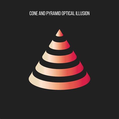 Premium Vector | Cone and pyramid optical illusion