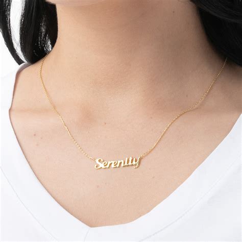 14k Solid Gold Personalized Name Necklace Etsy