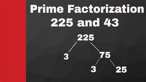 Prime Fctorization Of 225 And 43 Bonus Factor Tree For 42 Youtube