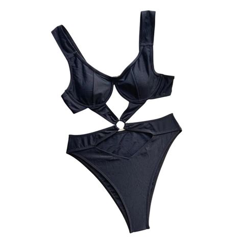 Farfi Female Swimsuit Non Shrink One Piece Swimsuit Steel Bra Bikini Daraz Pk