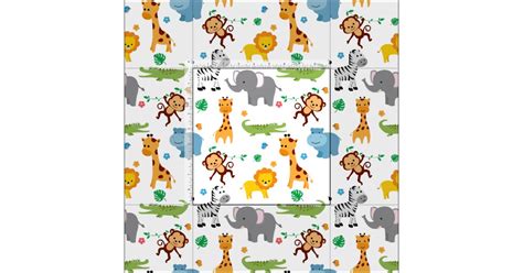 Cute Safari Animals Nursery Fabric Zazzle