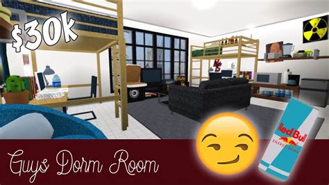 Roblox Bloxburg Guys Dorm Room Speed Build Youtube