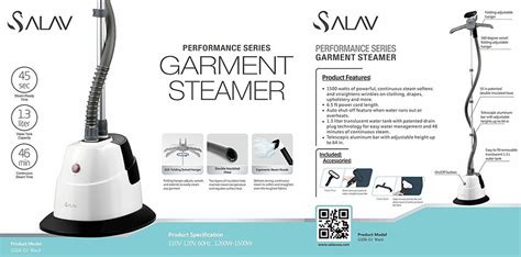 SALAV Performance Series GS 06 DJ Black Garment Steamer With Adjustable