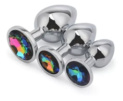 Set Pcs Butt Plug Anal Con Gema Juguete Dilatador Cuotas Sin Inter S