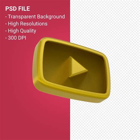 Premium Psd Youtube Logo 3d Rendering Isolated