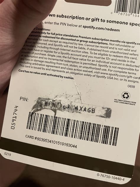 accidentally scratched too hard on this $30 spotify gift card. If any1
