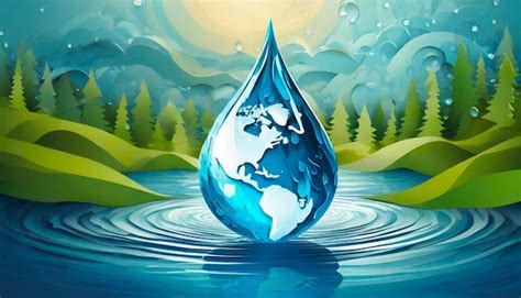 Premium Photo World Water Day Vector Abstract Water Drop Concept Save