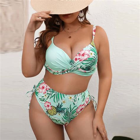 Feimerou Plus Size Swimsuit For Women Piece Sexy Triangle String Bikini Sets Bathing Suits