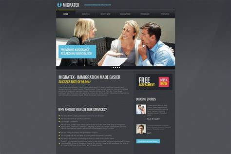 Immigration Consulting Website Template In Gray Tones Motocms