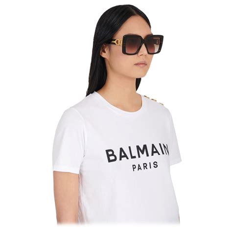 Balmain Tortoiseshell Effect Acetate La Royale Sunglasses Balmain Eyewear Avvenice