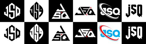 JSQ letter logo design in six style. JSQ polygon, circle, triangle ...