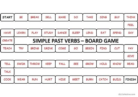 Board Game Simple Past Verbs Board English Esl Powerpoints