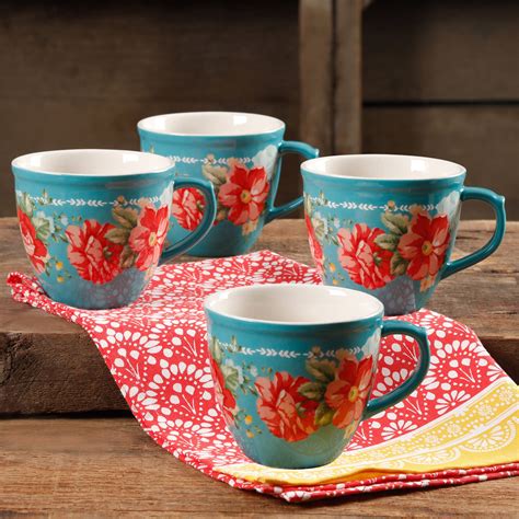 The Pioneer Woman Vintage Floral 4 Piece Mug Set 16 Fl Oz