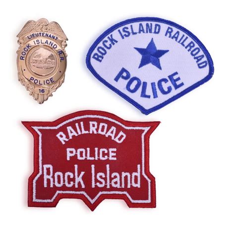 Hi Glo Rock Island Railroad Lieutenant Police Badge And Embroidered