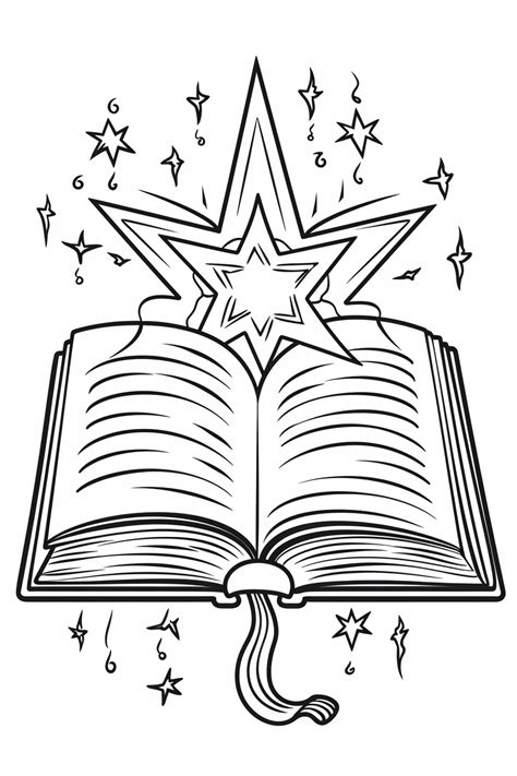 Libro Mágico Como Plantilla Para Colorear Dibujos Para Colorear Y