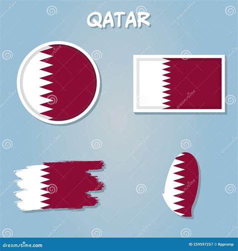 Qatari Flag Overlay On Qatari Map With Polygonal Style Stock Vector