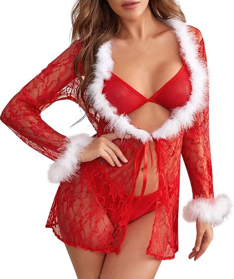 Sllowwa Sexy Lingerie For Women Sets Santa Outfits Women S Teddy