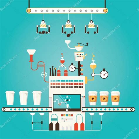 Ilustraci N Vectorial De La F Brica De Caf Industria Del Caf