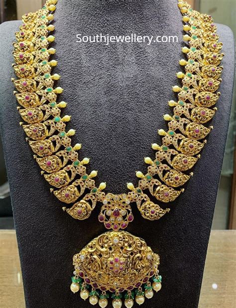 Peacock Mango Nakshi Long Chain Indian Jewellery Designs