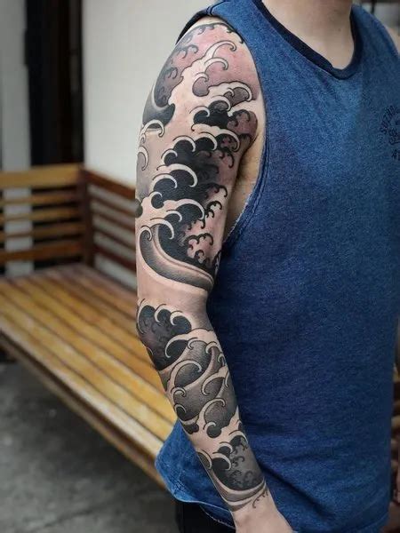 Japanese Wave Tattoo | Traditional japanese tattoo sleeve, Traditional ...