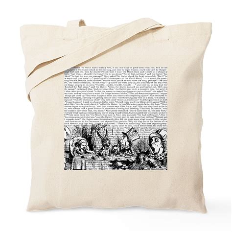 CafePress Alice Vintage Border Bw 14 333X18v2 Tote Bag Natural