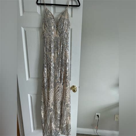 Nude Sequin Prom Dress Gem